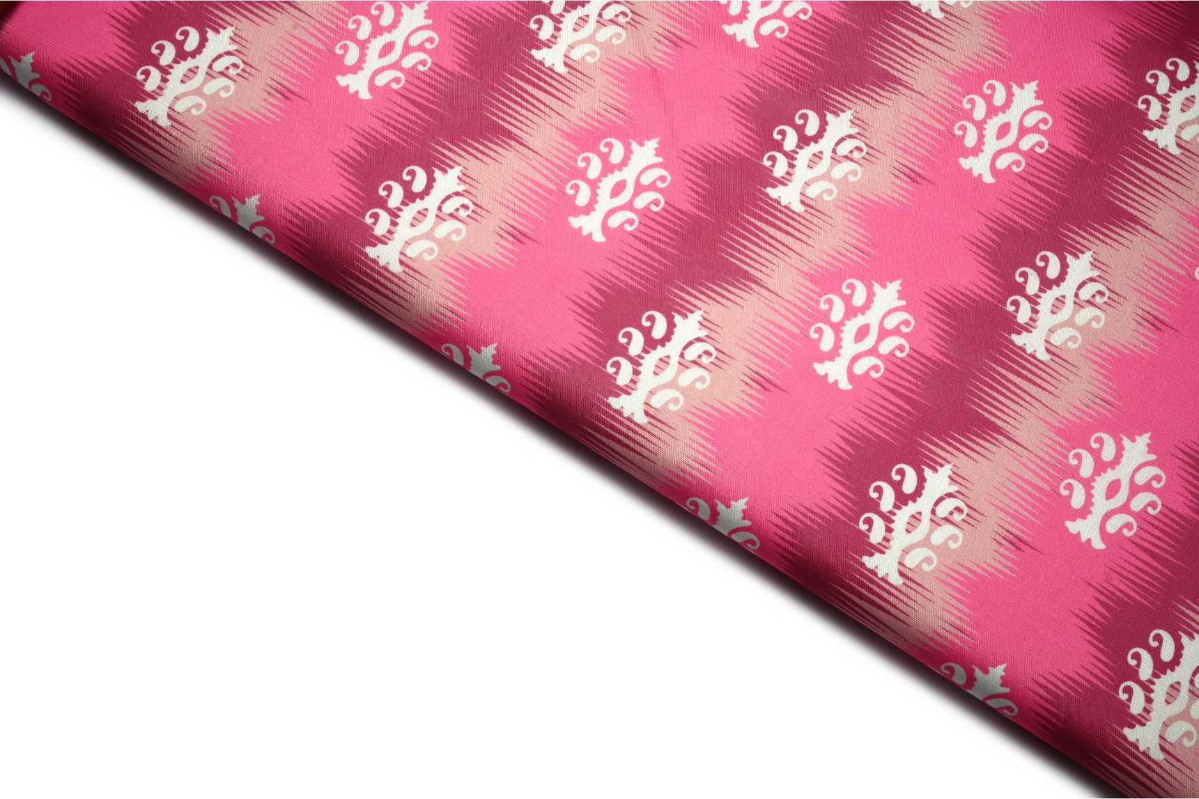 BLOSSOM PEACH COLOR POLY FLAX DIGITAL SHADED ABSTACT STRIPES WITH WHITE MOTIVE PATTERN PRINTED FABRIC 11858
