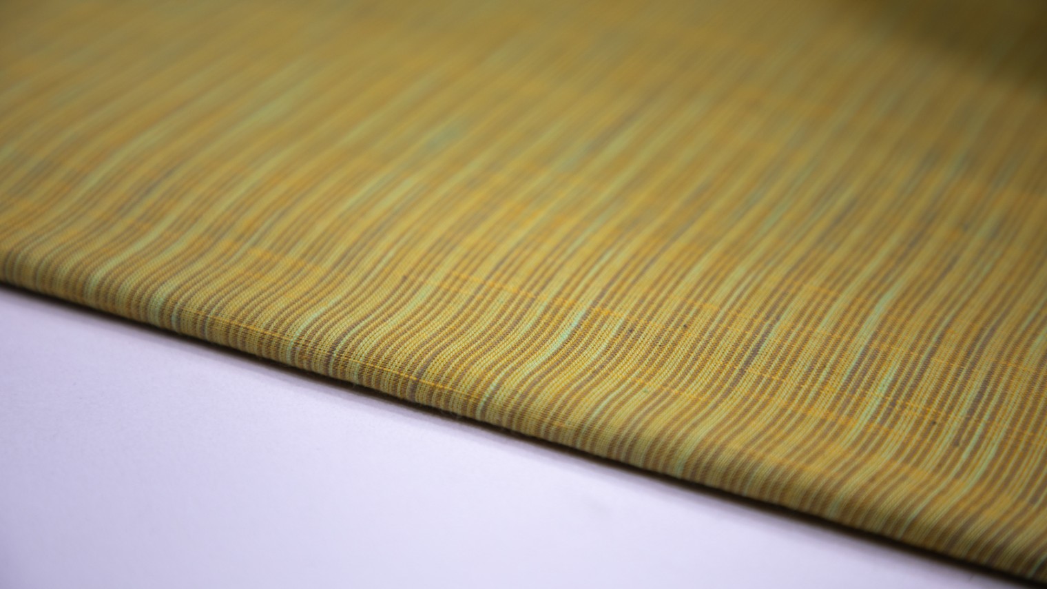 LIME DELIGHT TWO TONE GREEN COLOR SOUTH COTTON HANDLOOM THIN STRIPES WEAVE FABRIC - 4321