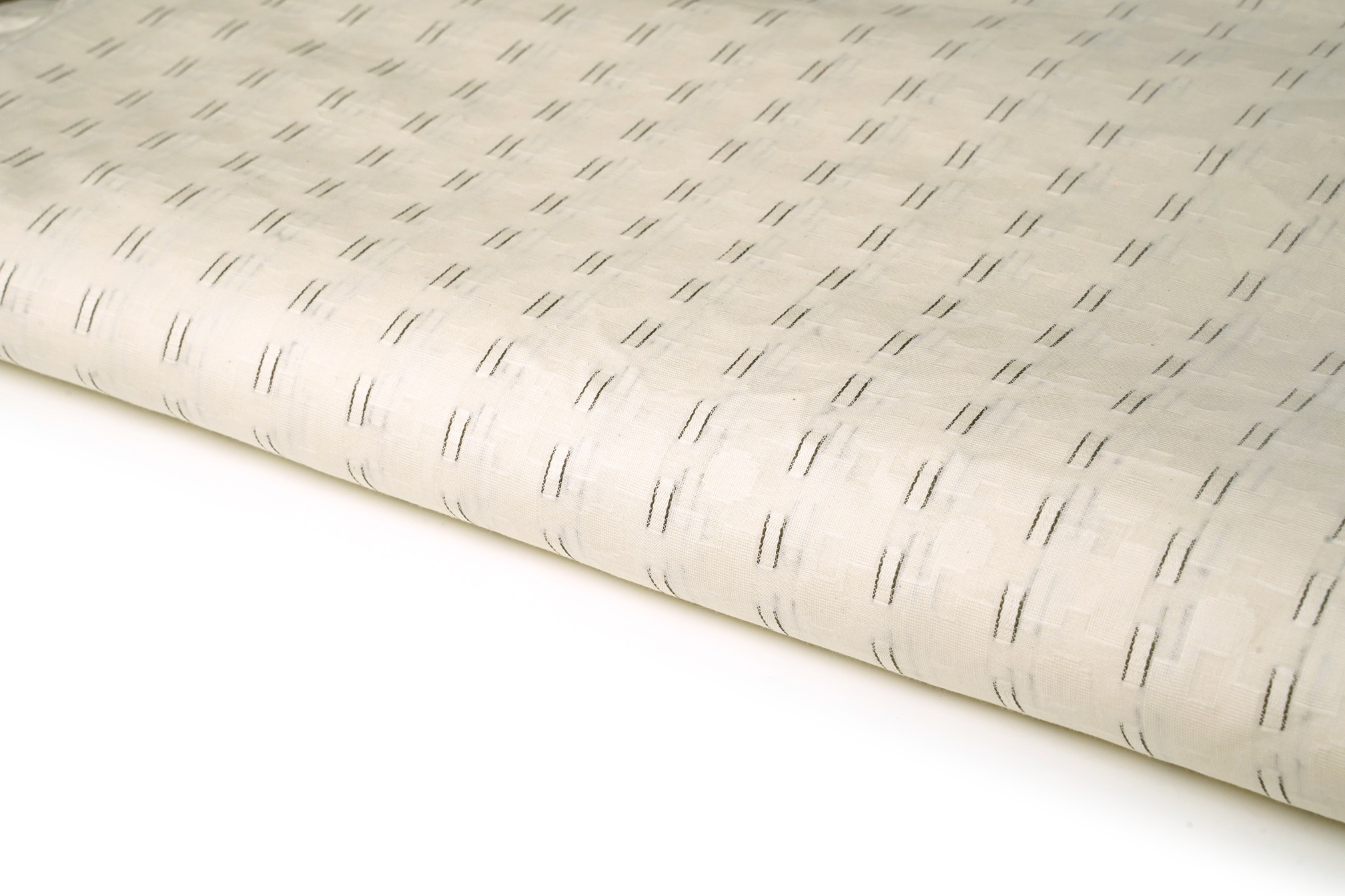 Coconut Cream Color Self Texture Cotton Handloom Jacquard Fabric - 9699