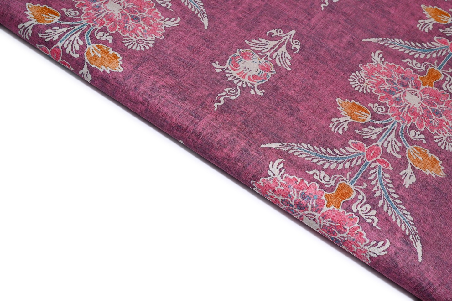 MAGICAL DUSTY PINK COLOR DIGITAL BRUSH PATTERN WITH PAISLEY PATTERN MUSLIN SILK PRINT FABRIC 10606