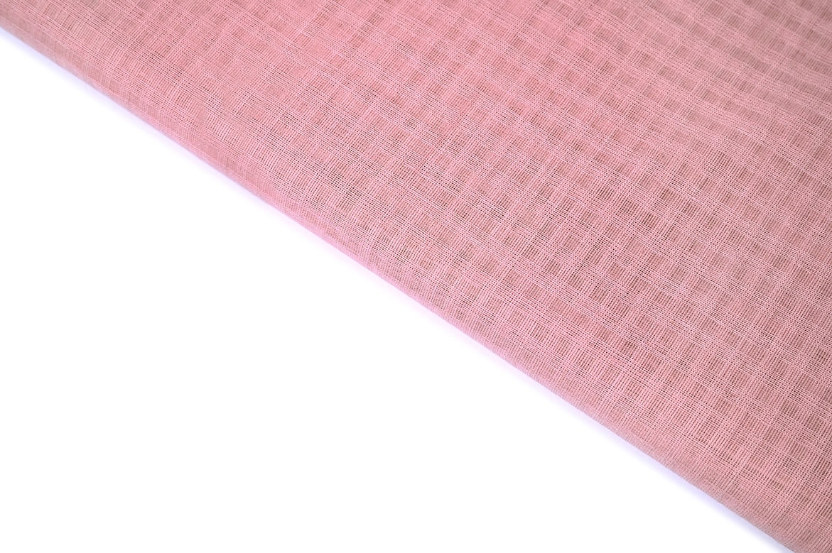 BLOSSOM PINK COLOR SOUTH COTTON HANDLOOM  MONOCHROME SELF CHEX WEAVE FABRIC 11506